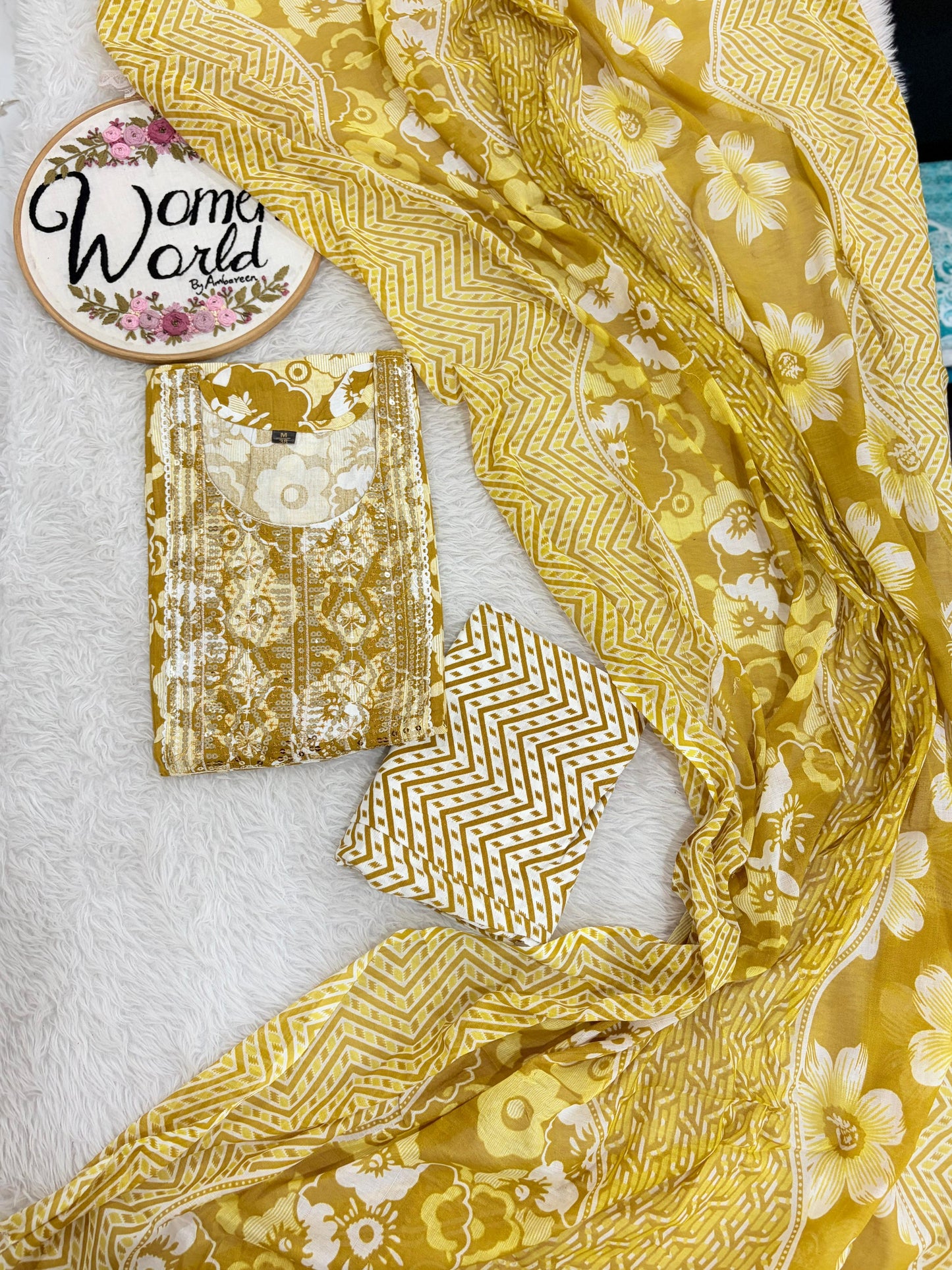Summer collection cotton 3 pc suit