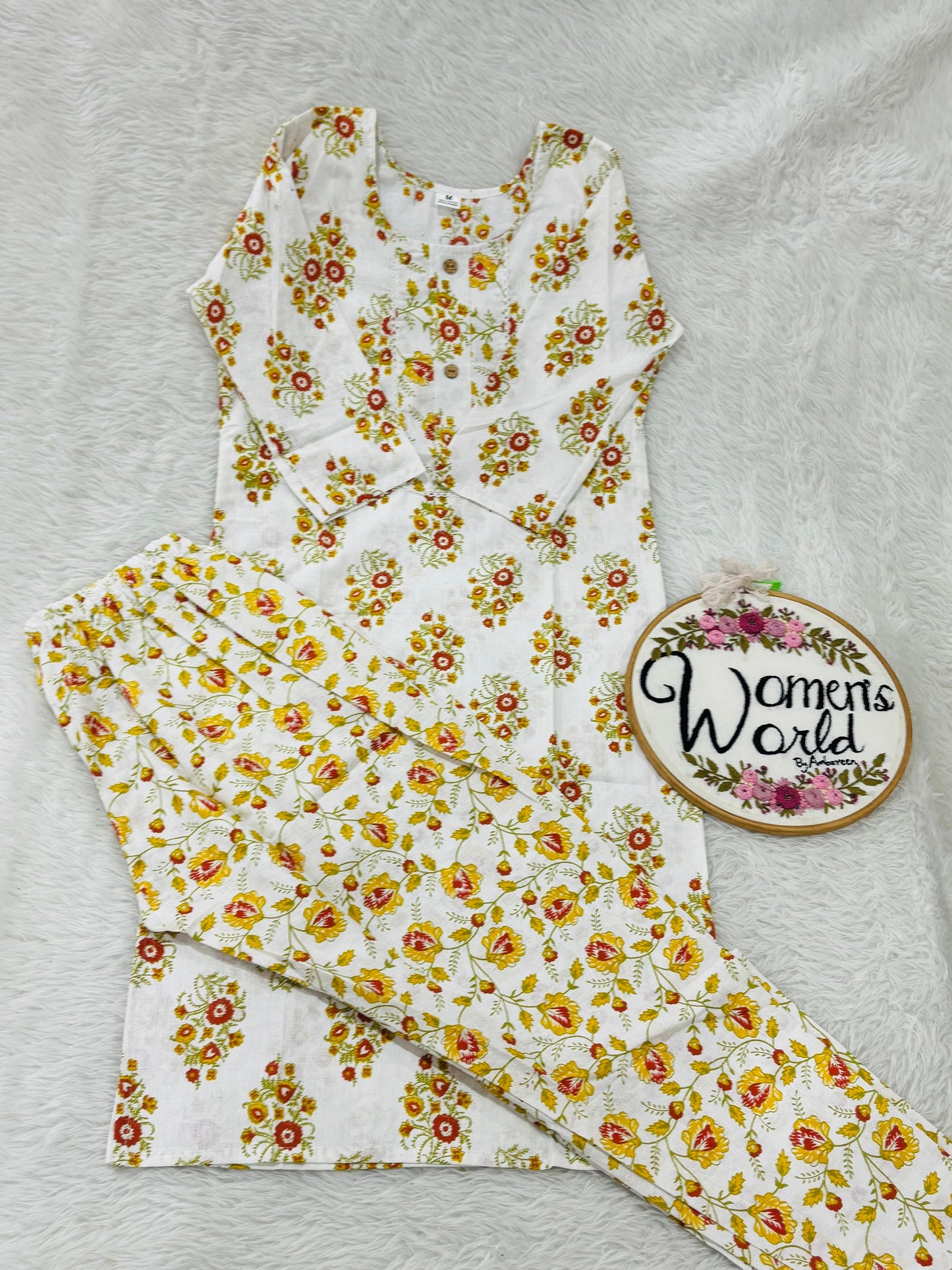 Officewear cotton kurti pant set