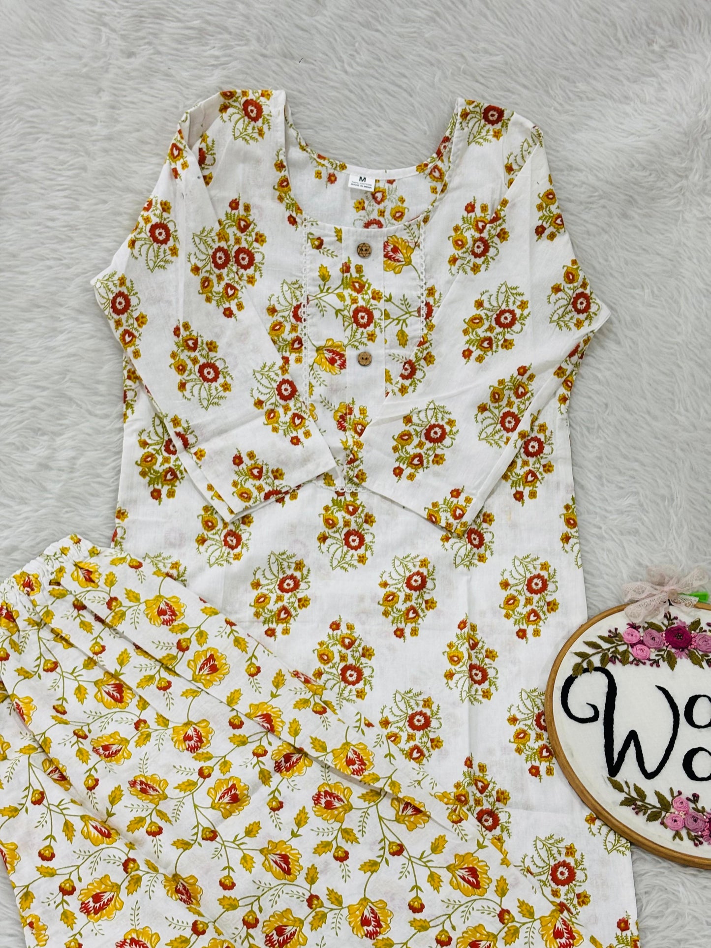 Officewear cotton kurti pant set