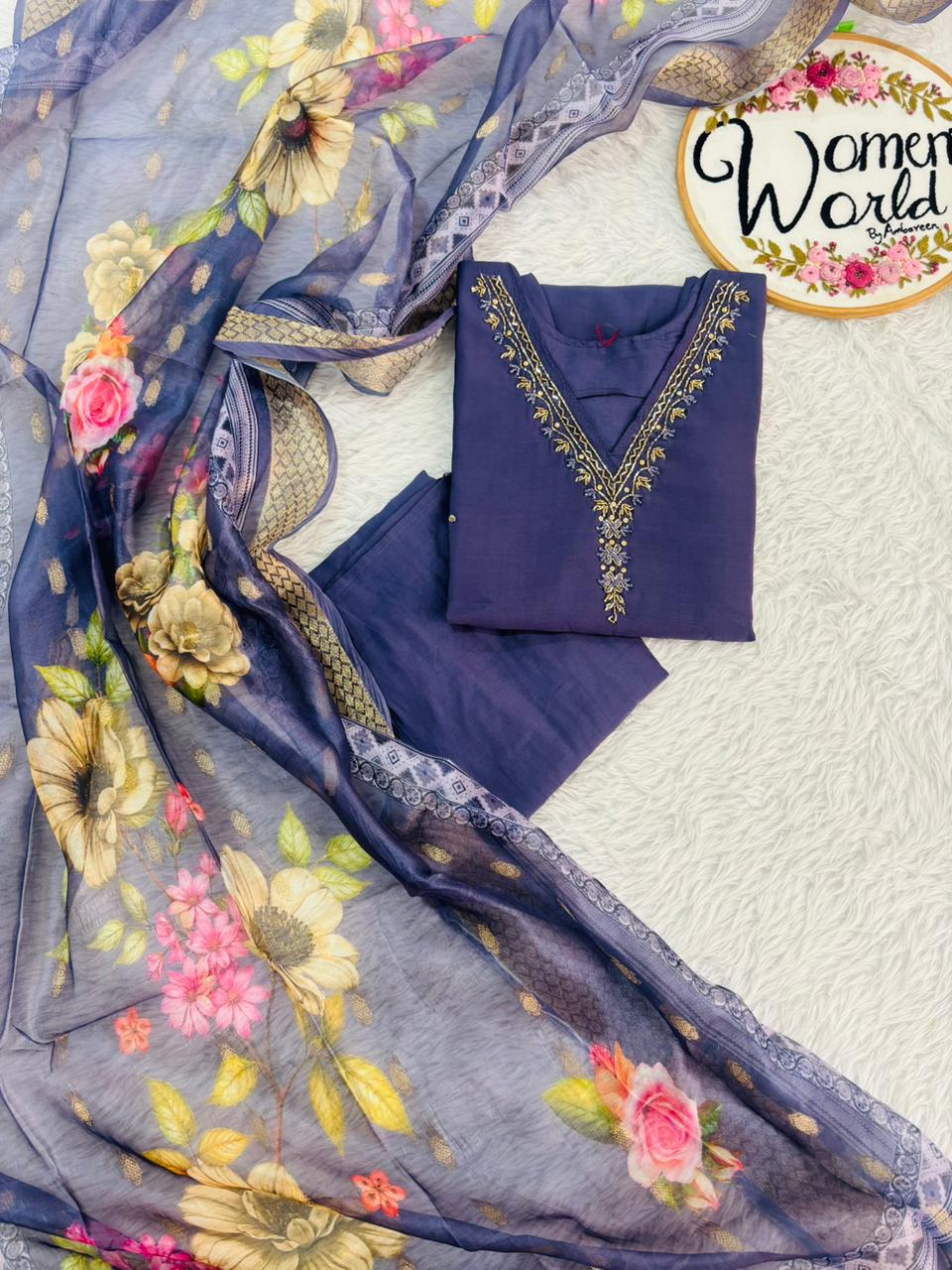 Lavender premium handwork 3 pc suit