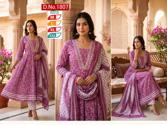 Anarkali gown with pant and dupatta (full suit )