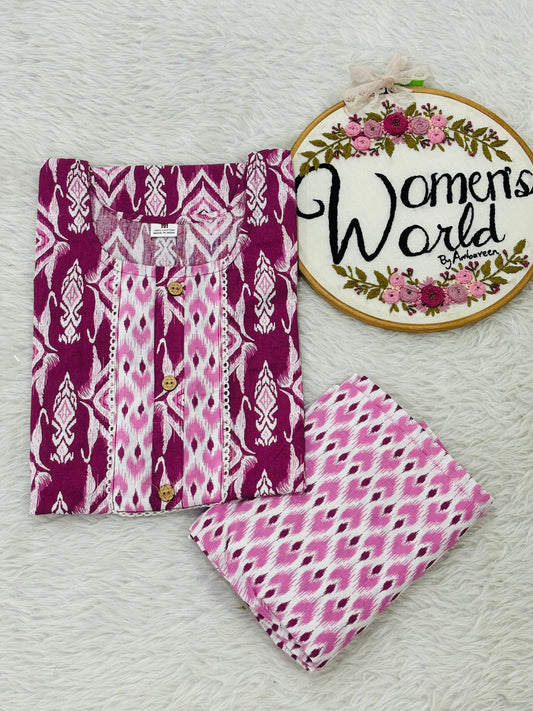 Officewear cotton kurti pant set