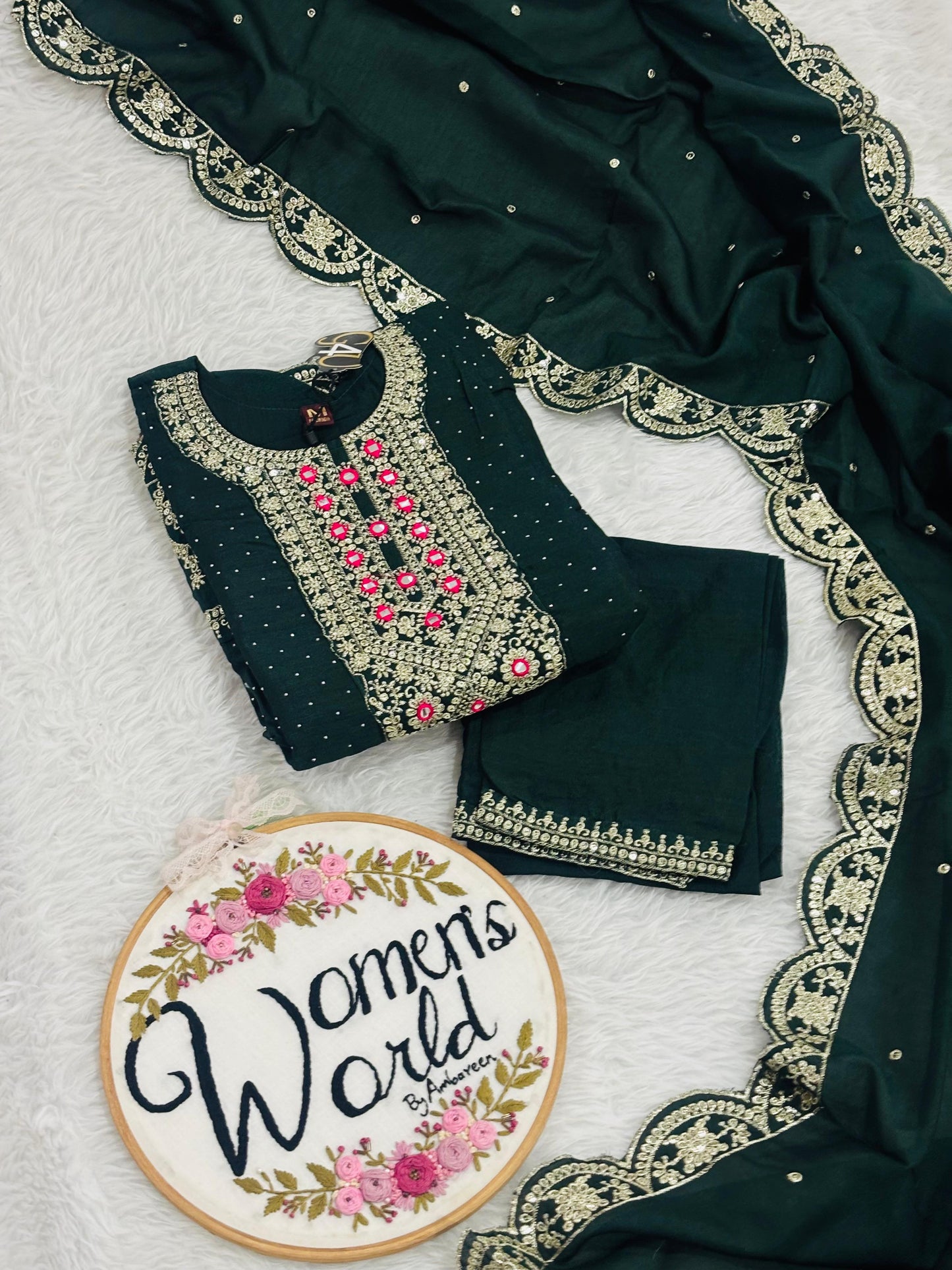 Anarkali suit vichitra silk