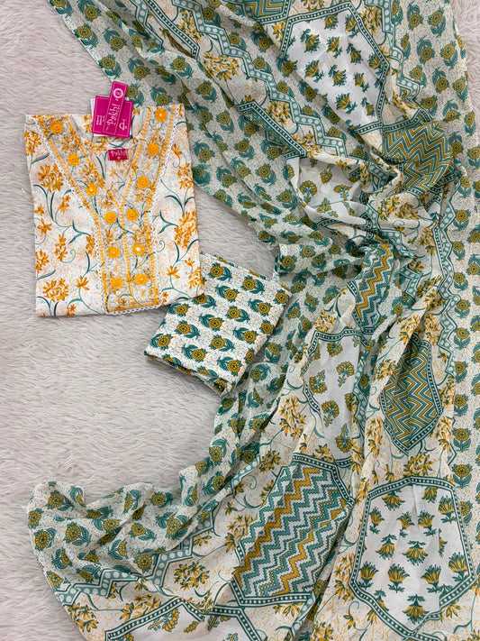 Pure cotton 3 pc suit with comfortable pants