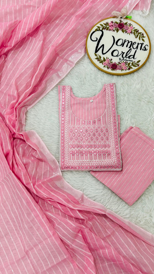 Premium candypink Handloom cotton suit (HCpink)