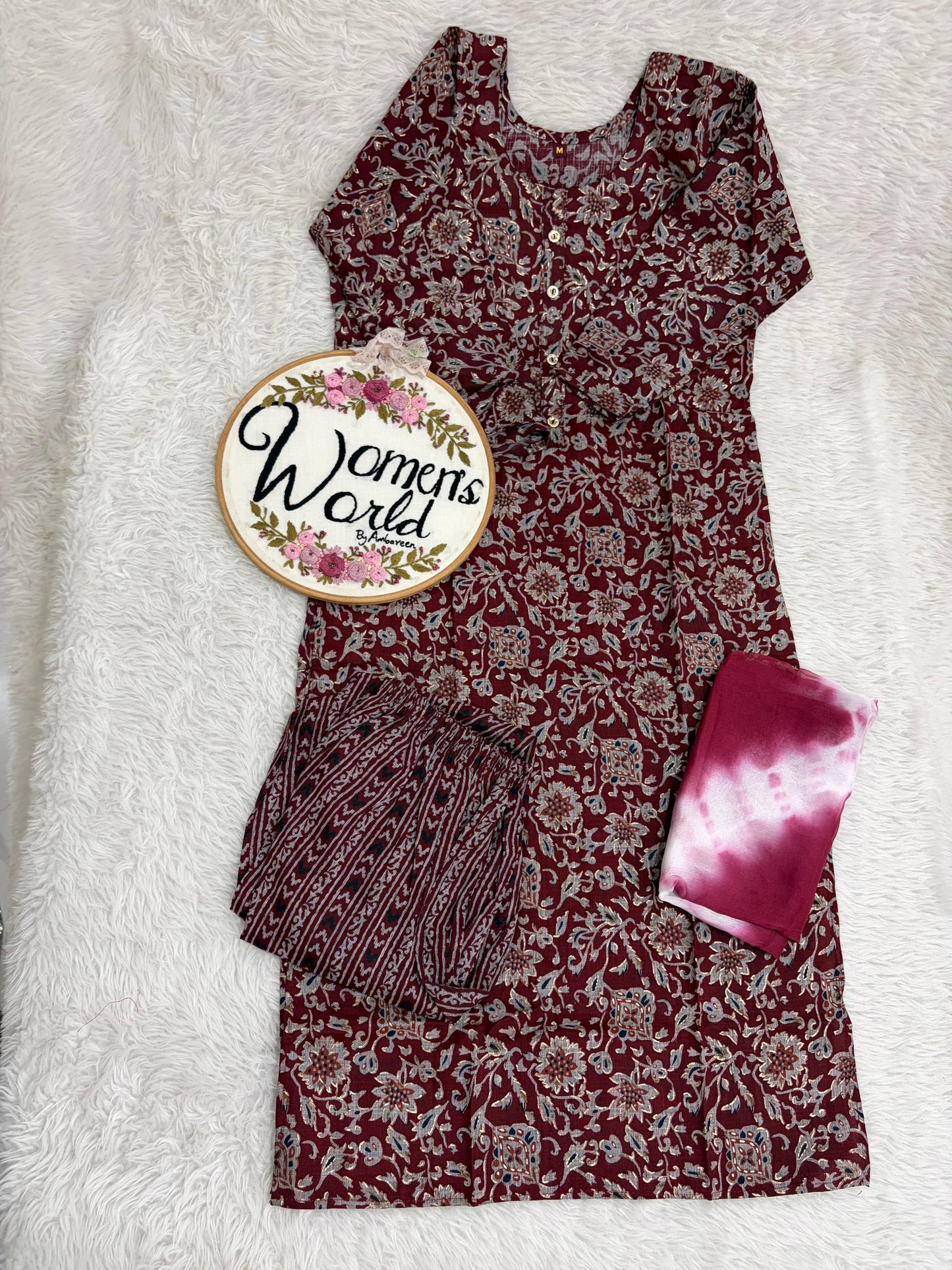 Kalamkari foil 3 pc suit