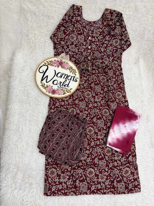 Kalamkari foil 3 pc suit