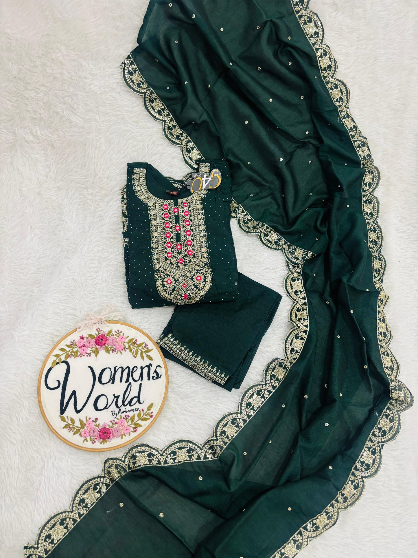 Anarkali suit vichitra silk