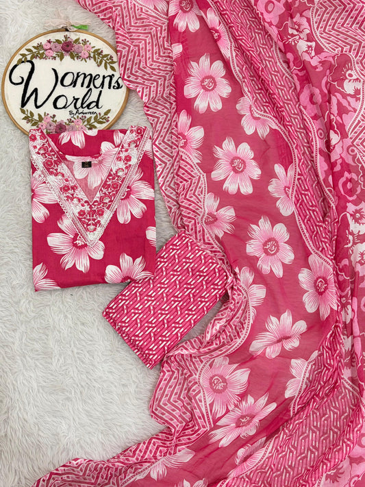Summer collection cotton 3 pc suit