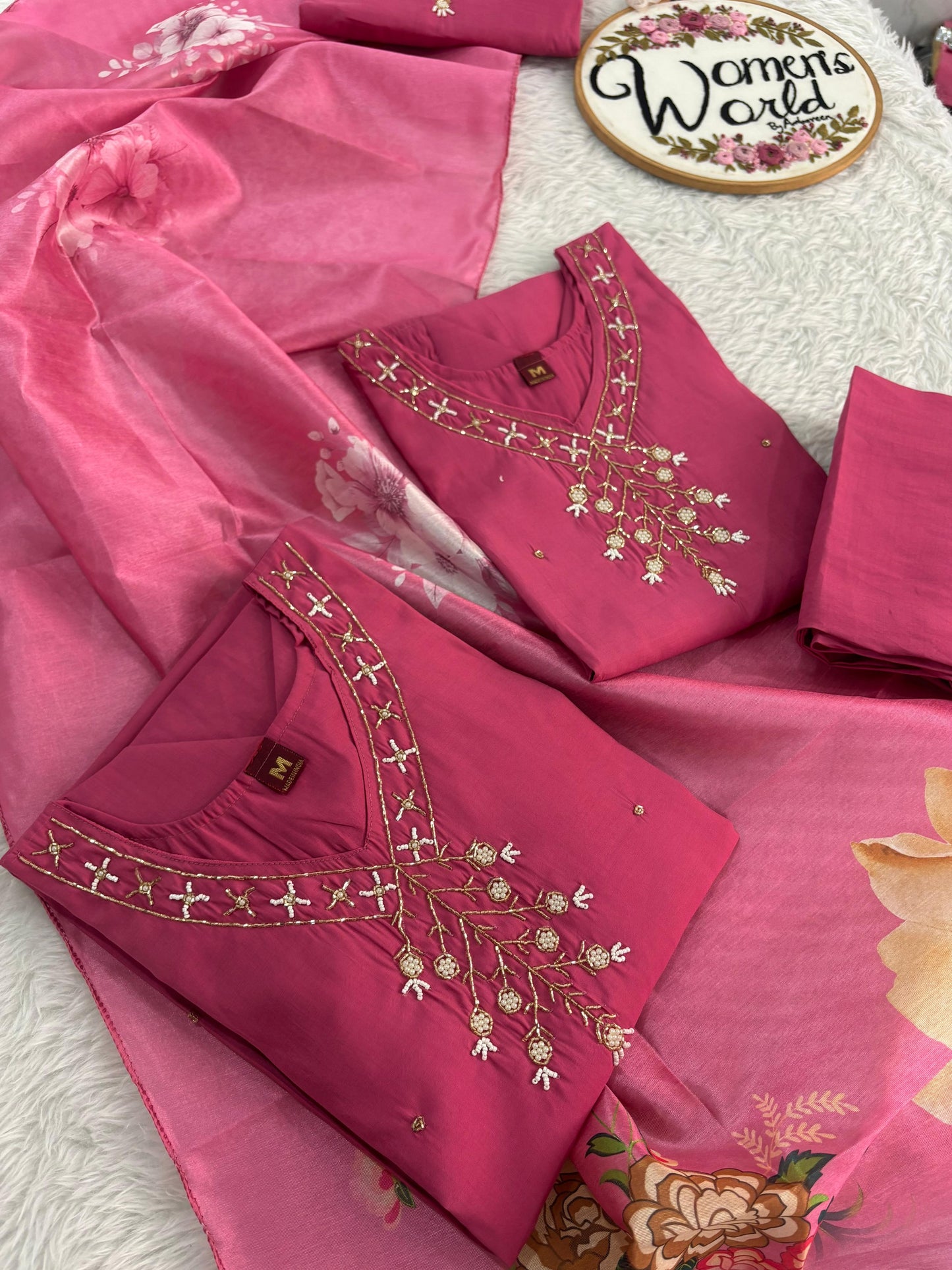 Handwork pink suit