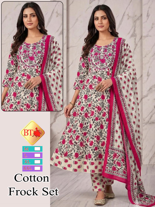 Anarkali gown with pant and dupatta (full suit )