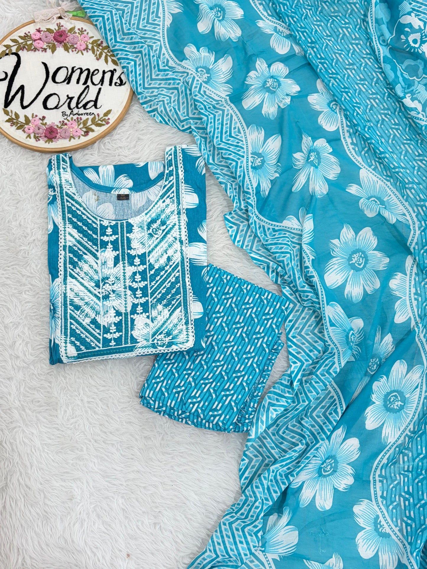 Summer collection cotton 3 pc suit