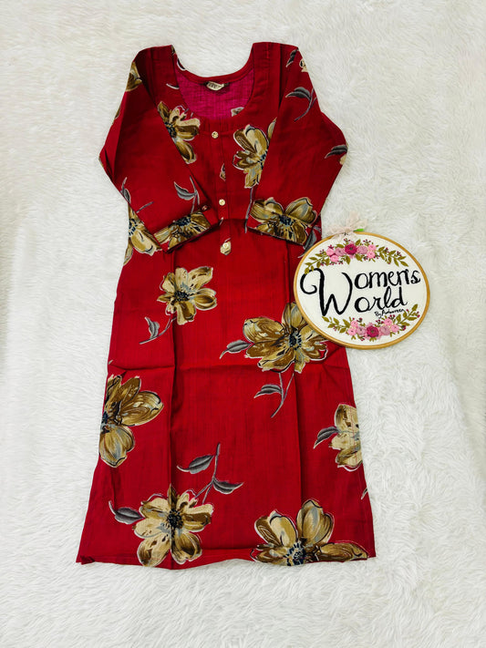 Branded hotpink  pure vatican floral kurti