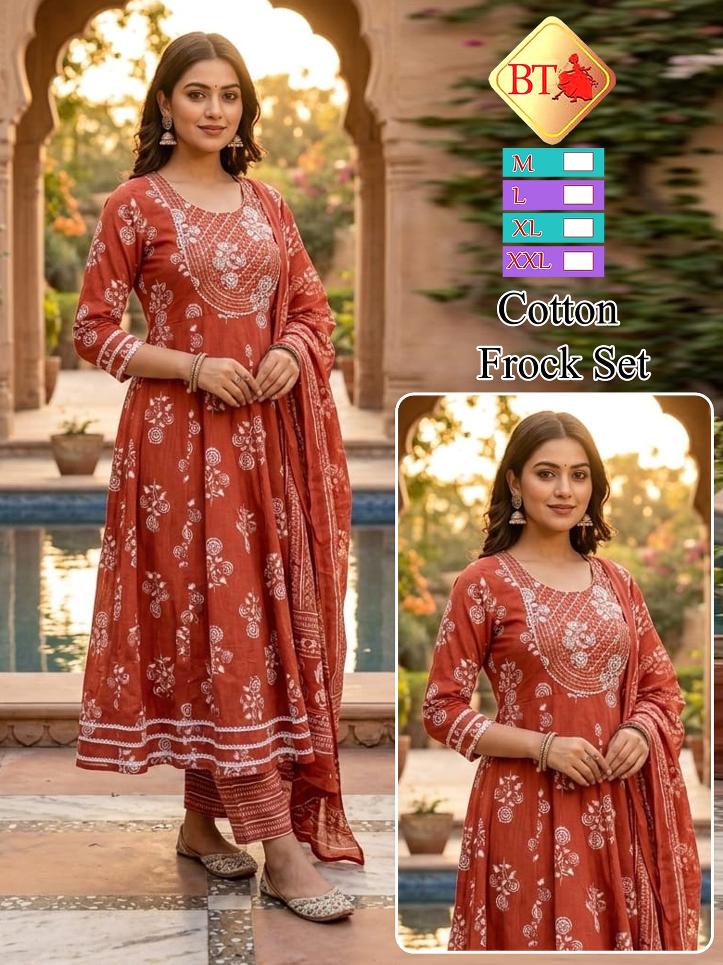 Anarkali gown with pant and dupatta (full suit )