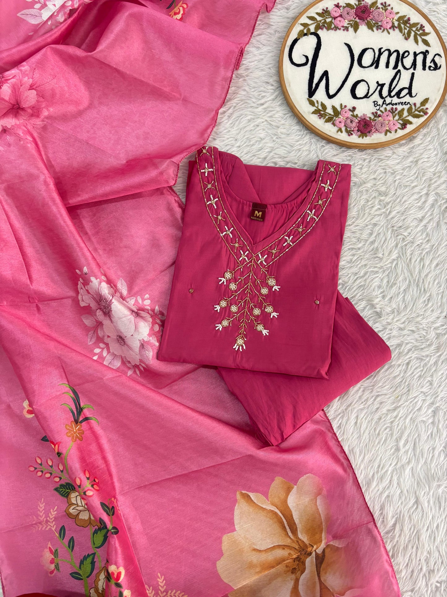 Handwork pink suit