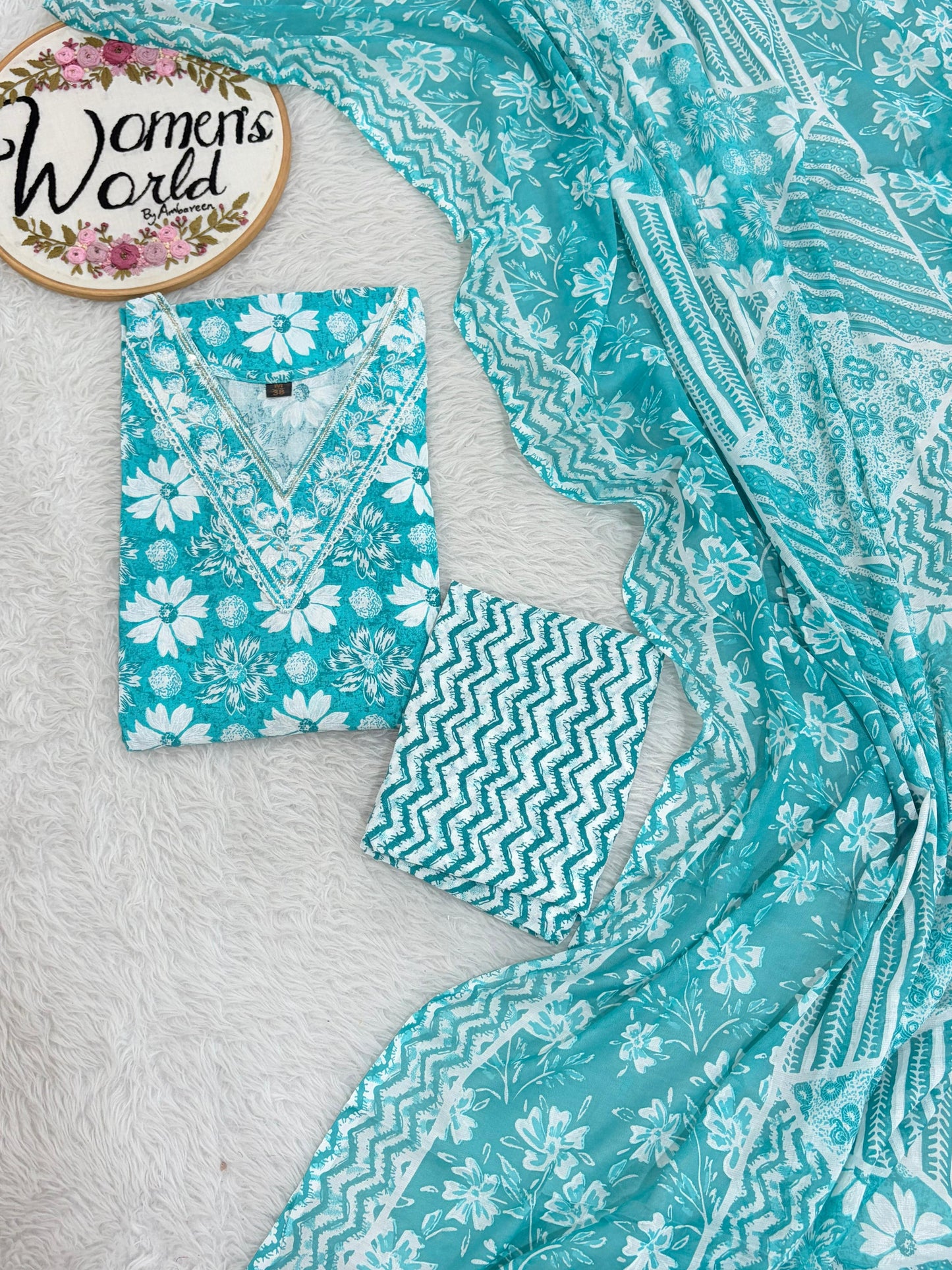 Summer collection cotton 3 pc suit