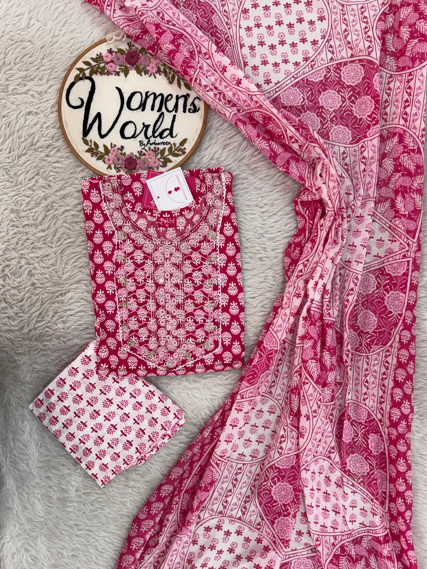 Pure cotton 3 pc suit with plazo pant for comfort