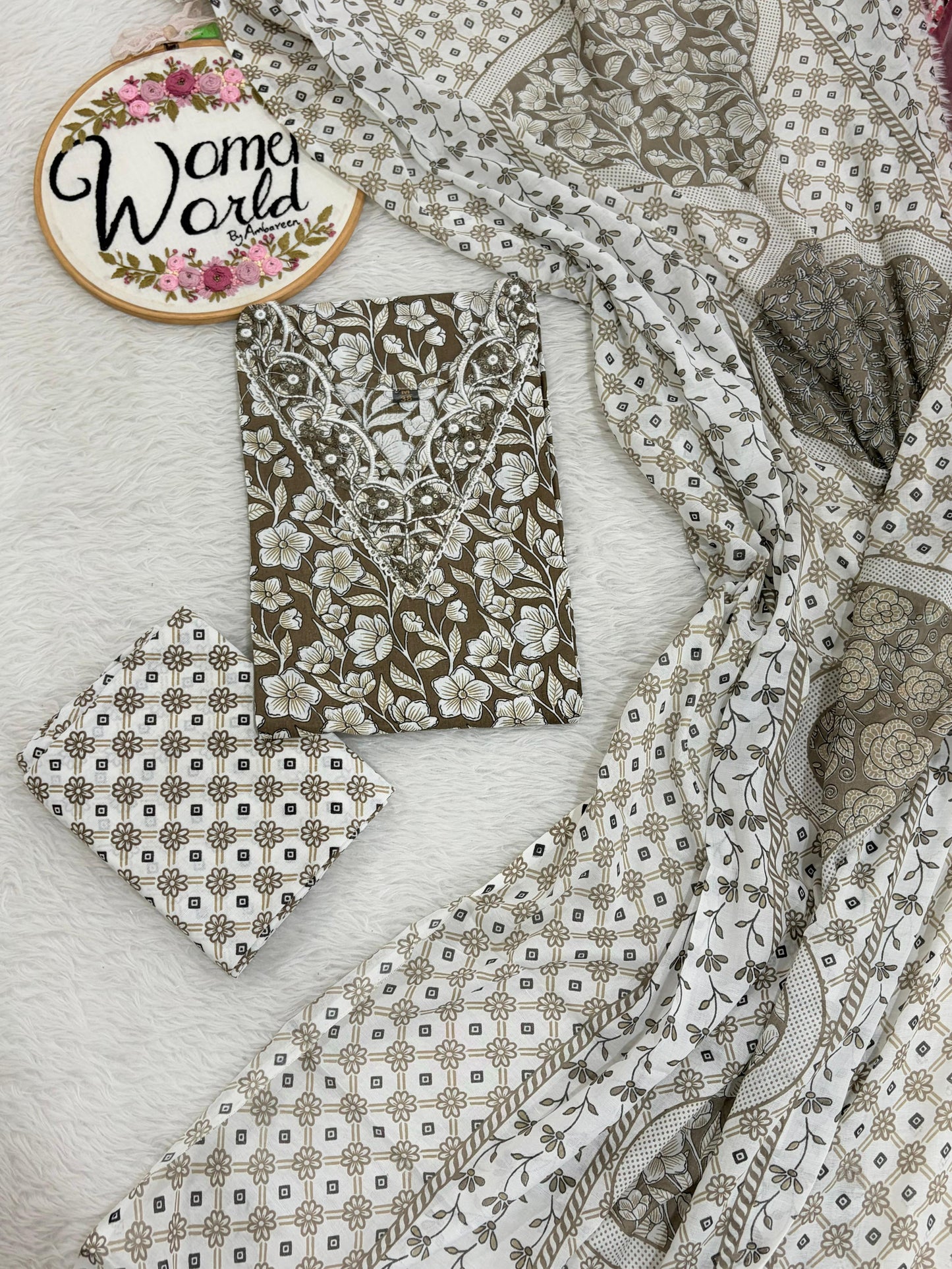 Summer collection Pure cotton 3 pc suit