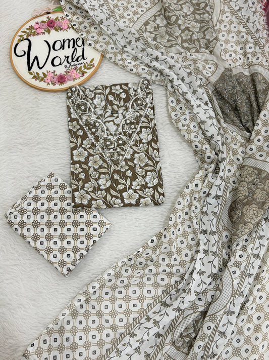 Summer collection Pure cotton 3 pc suit