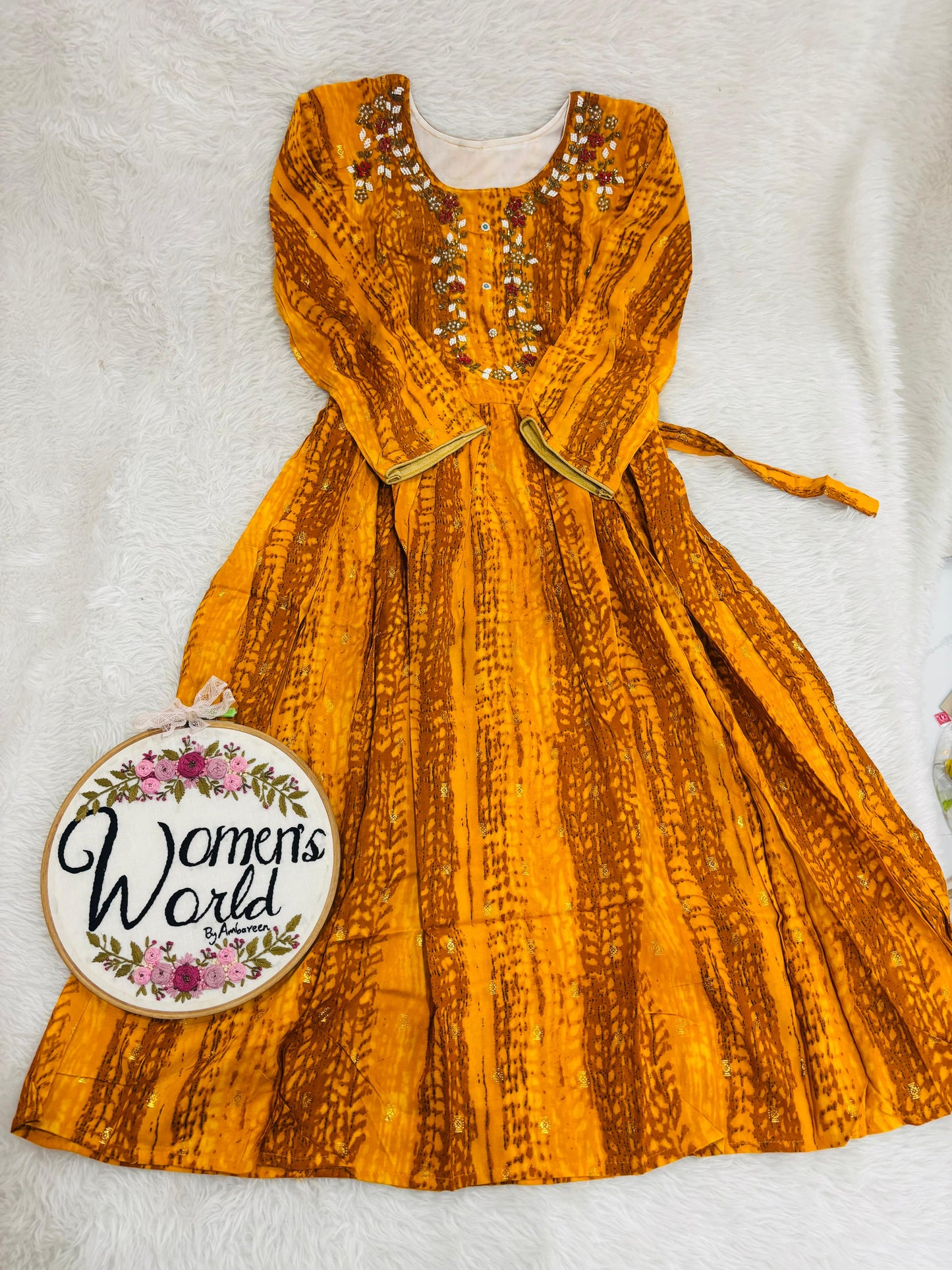 Handwork rayon gown