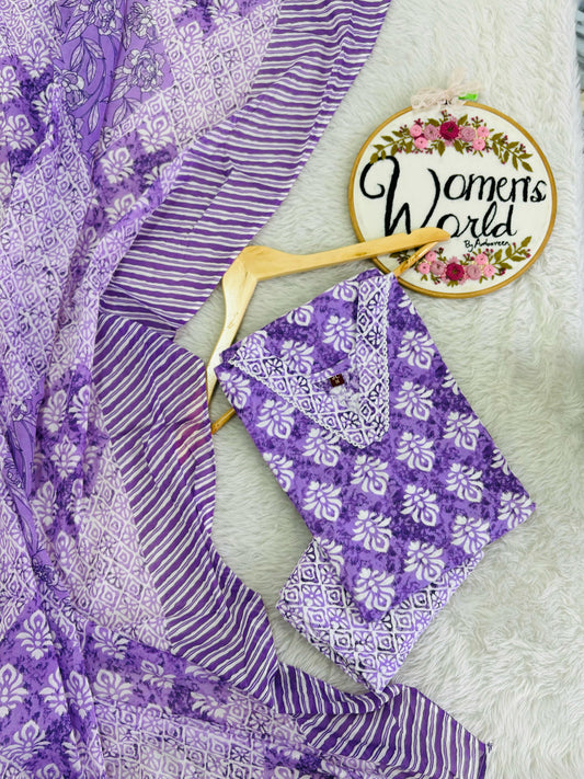 Lavender lust premium cotton suit