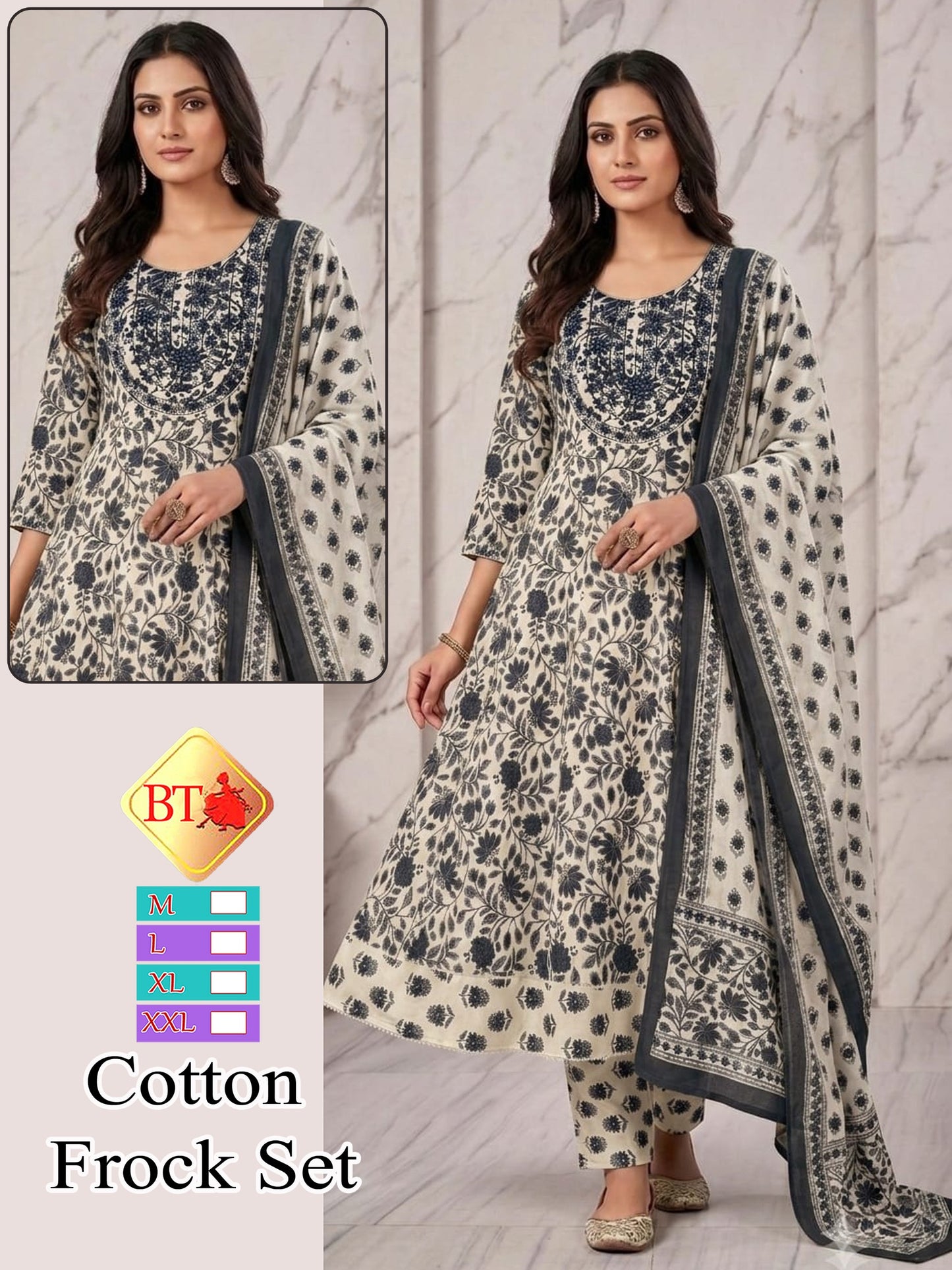 Anarkali gown with pant and dupatta (full suit )