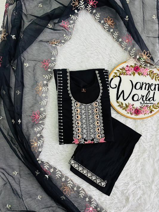 Partywear  embroidered hotblack suit