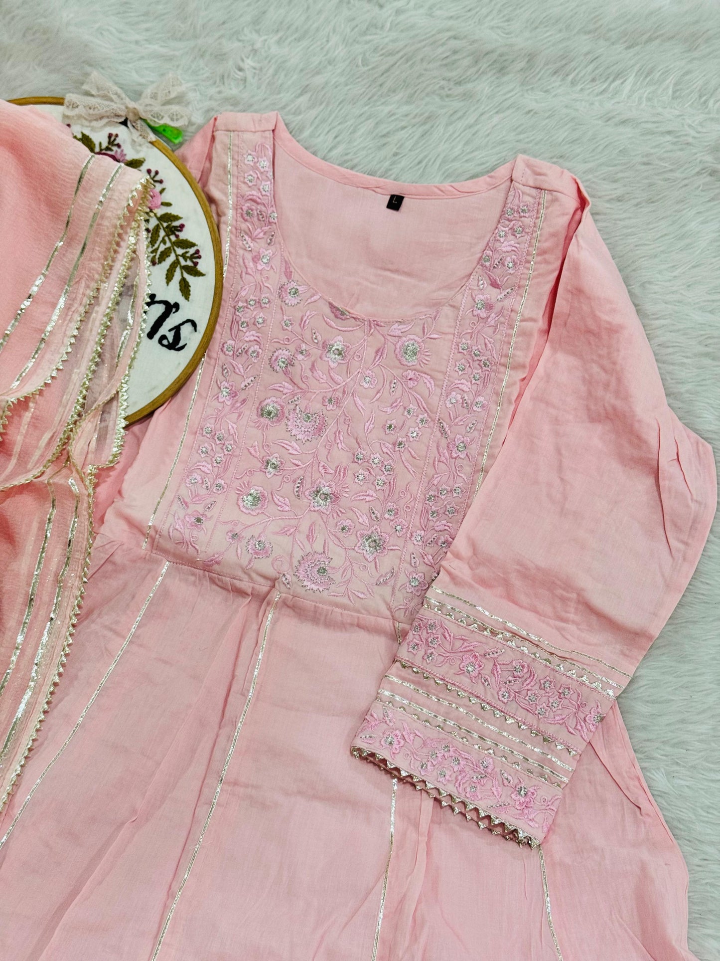 Mul cotton peach 3 pc suit