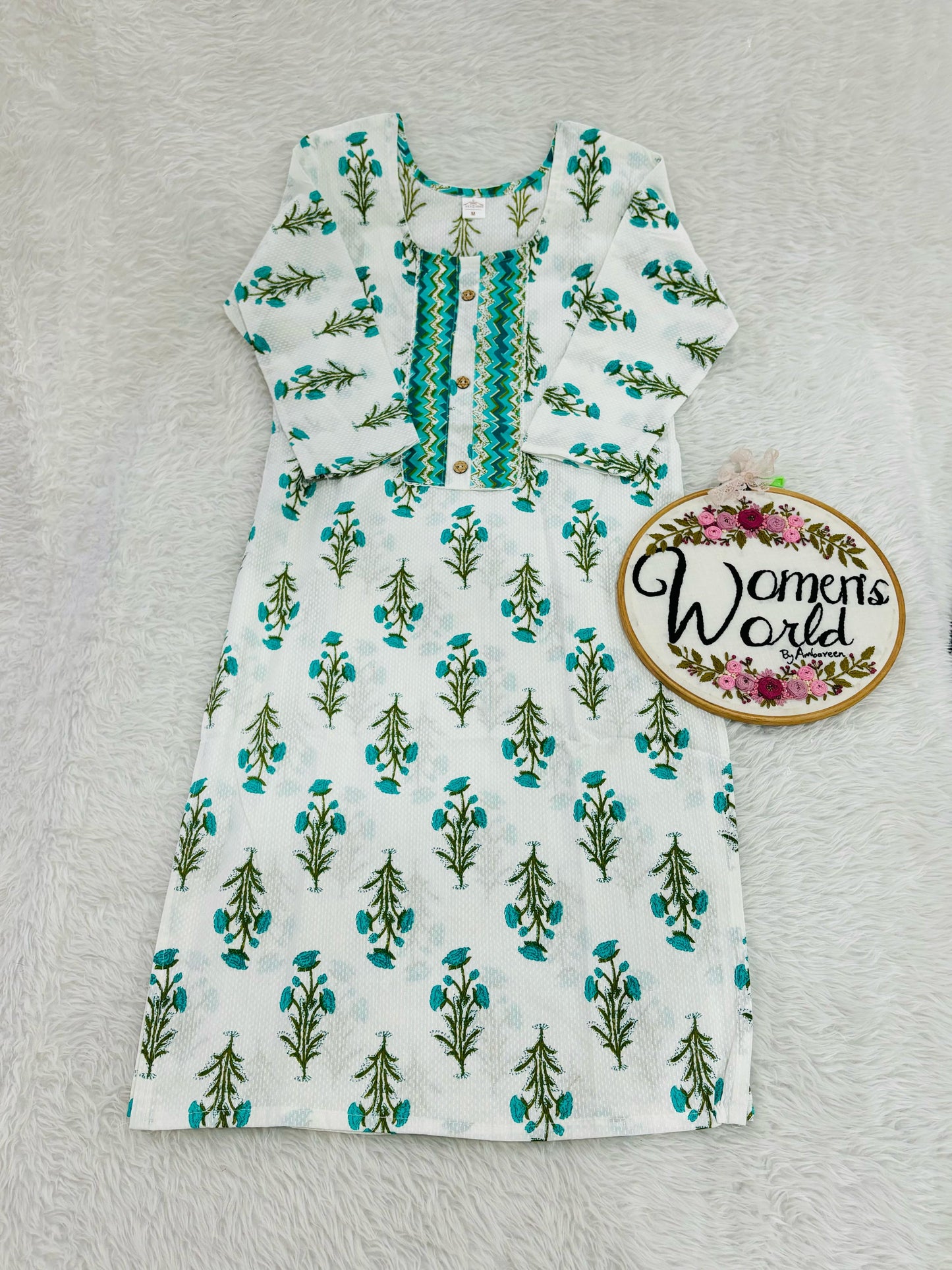 Hotseller white Pure cotton straight kurti