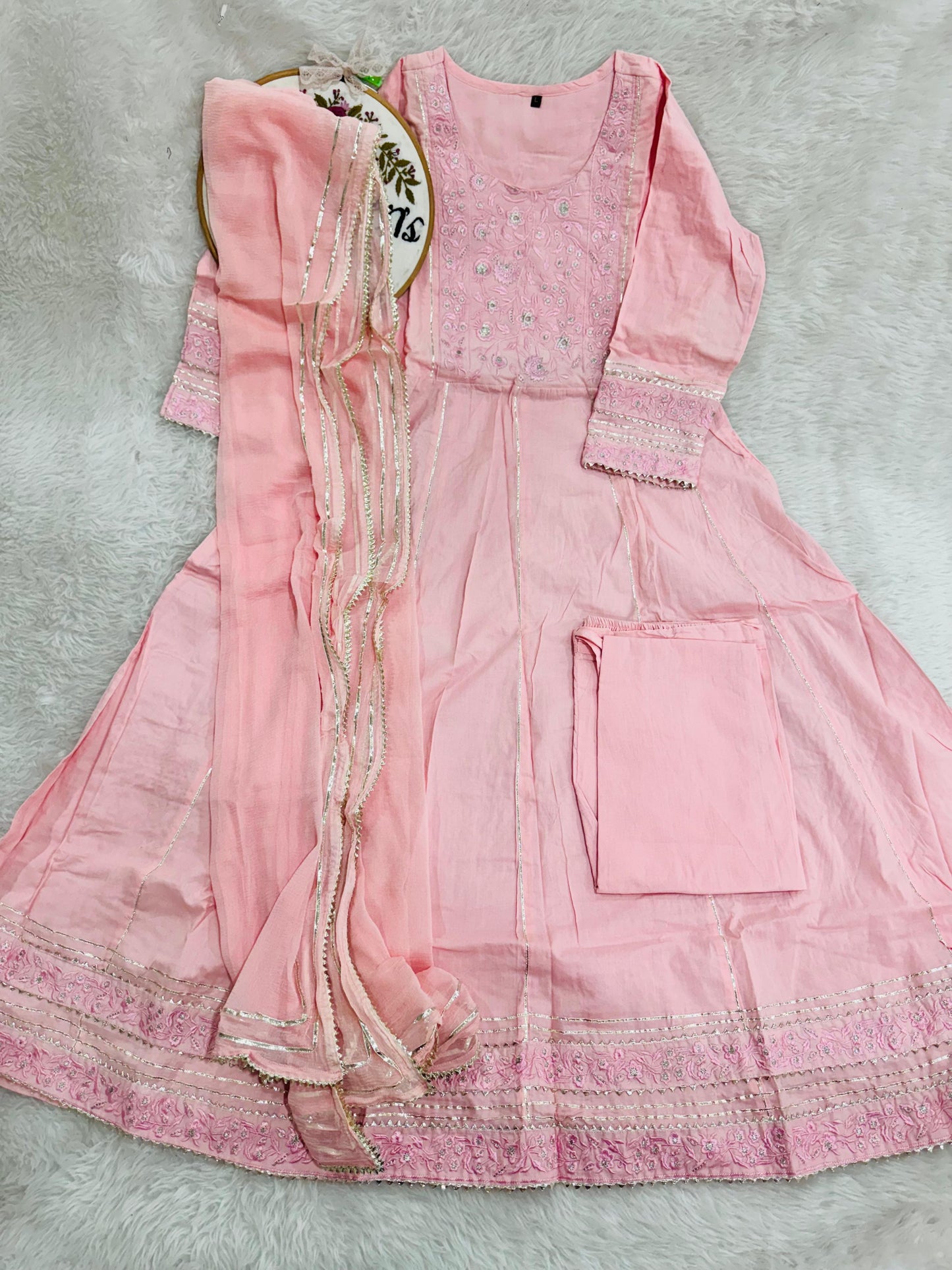 Mul cotton peach 3 pc suit
