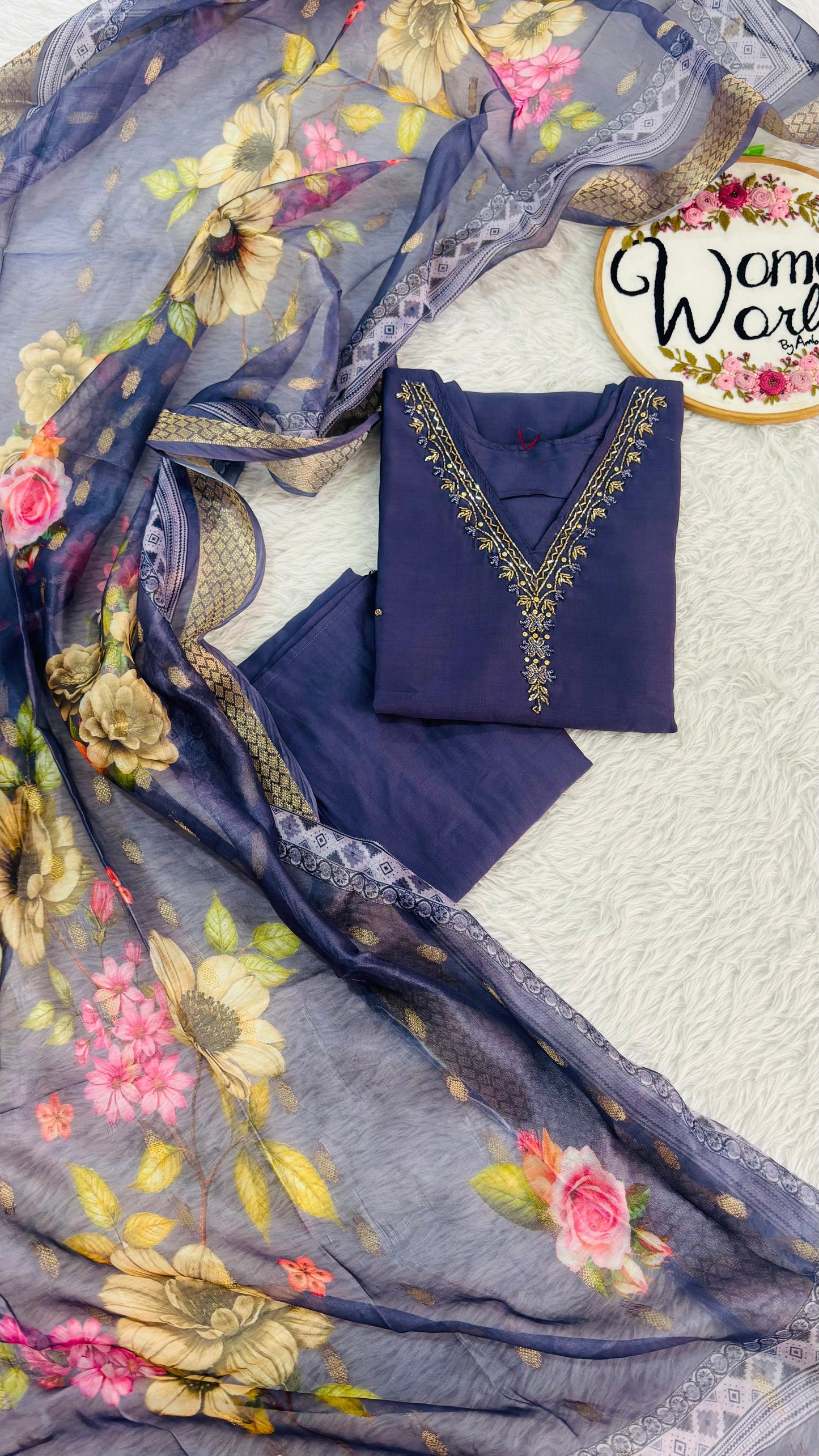 Lavender premium handwork 3 pc suit