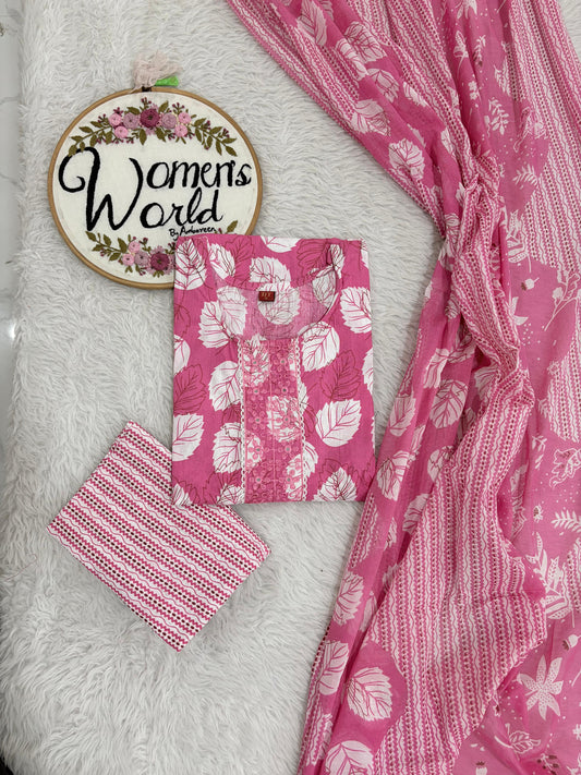 Summer collection cotton 3 pc suit