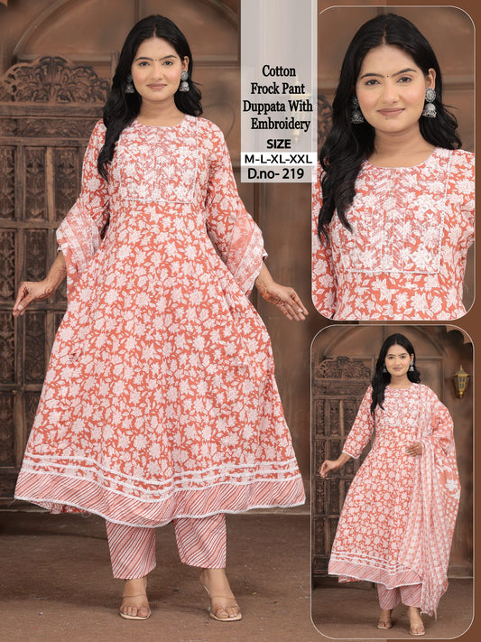 Anarkali gown with pant and dupatta (full suit )