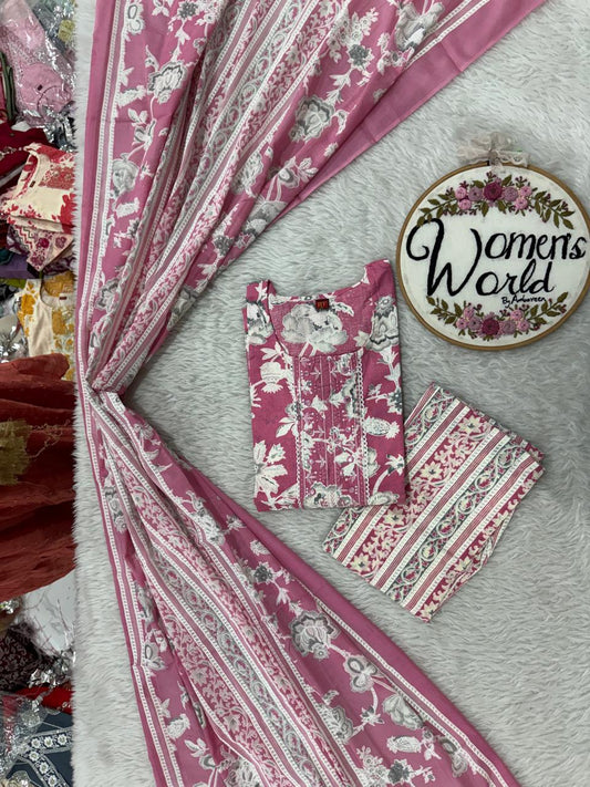 Summer collection cotton 3 pc suit
