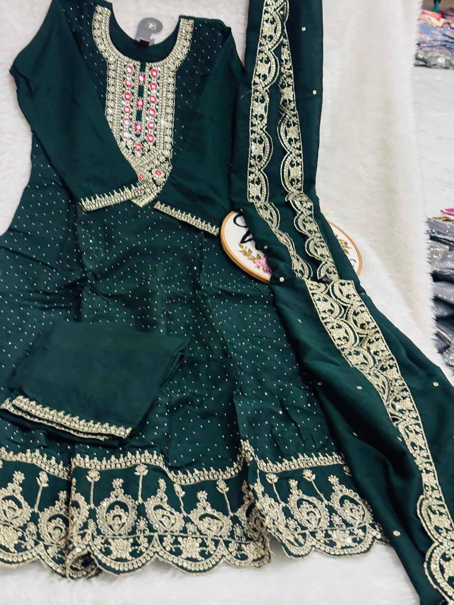 Anarkali suit vichitra silk